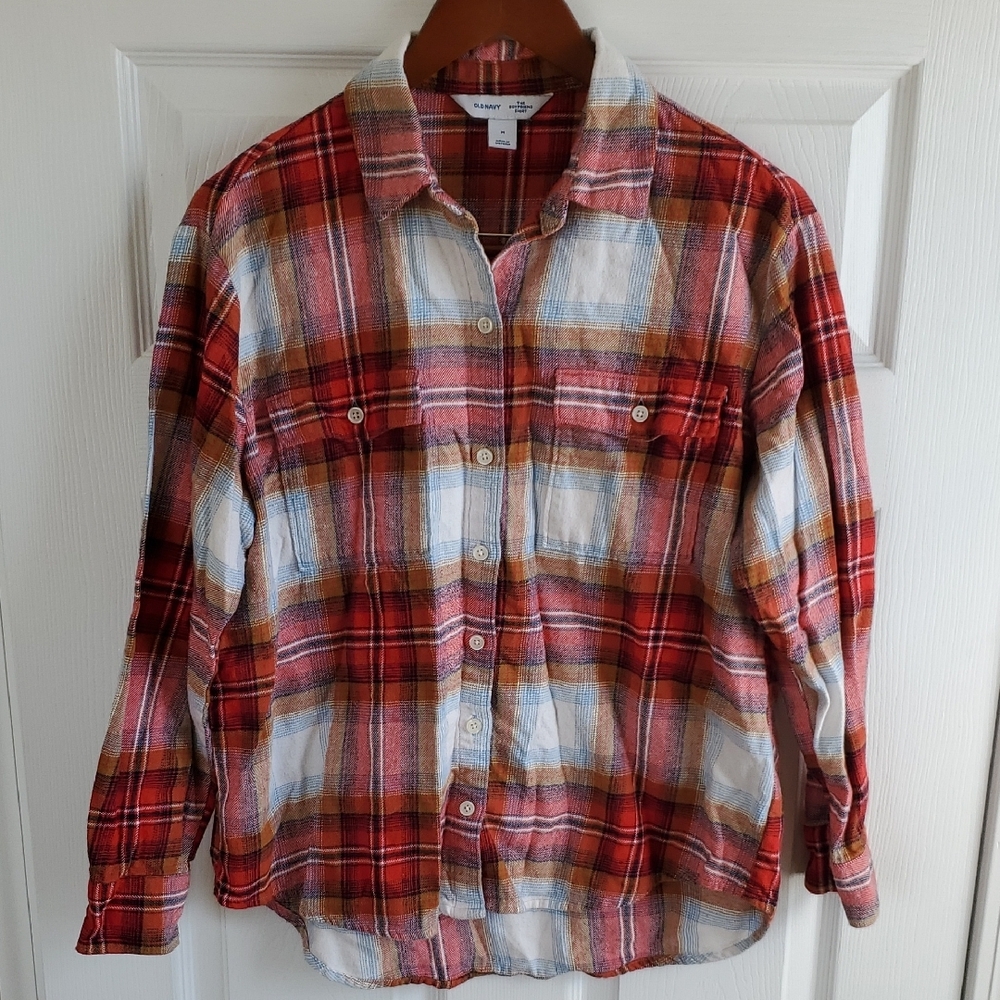 Old Navy Women's Red Flannel Shirt